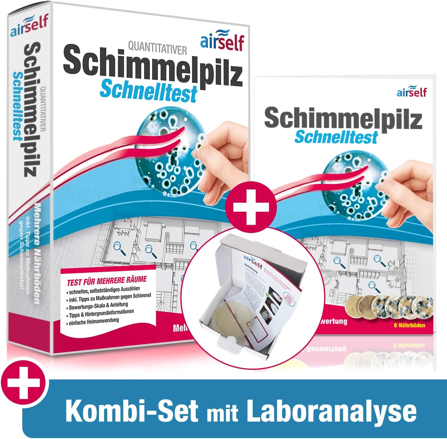 2-in-1 Schimmeltest Raumluft (Kombi) 2-in-1 Schimmeltest Raumluft (Kombi)