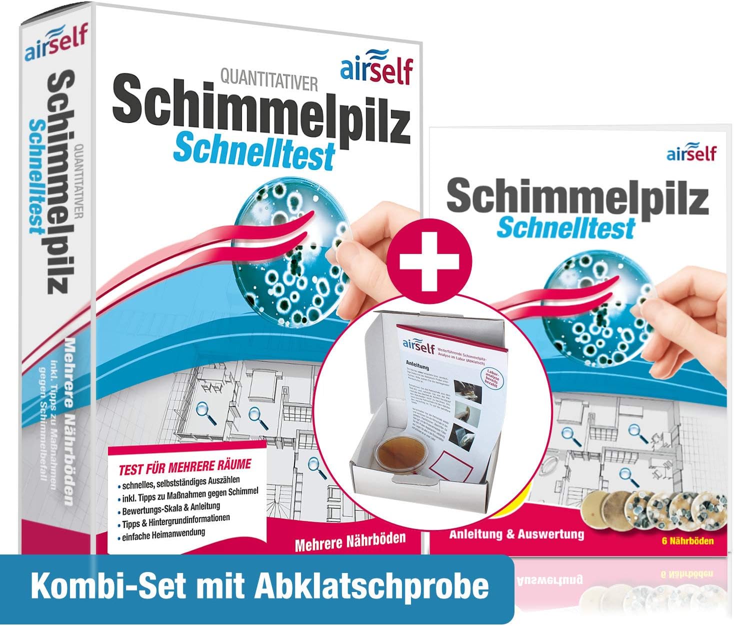 2-in-1 Schimmeltest Abklatsch (Kombi)  2-in-1 Schimmeltest Abklatsch (Kombi)